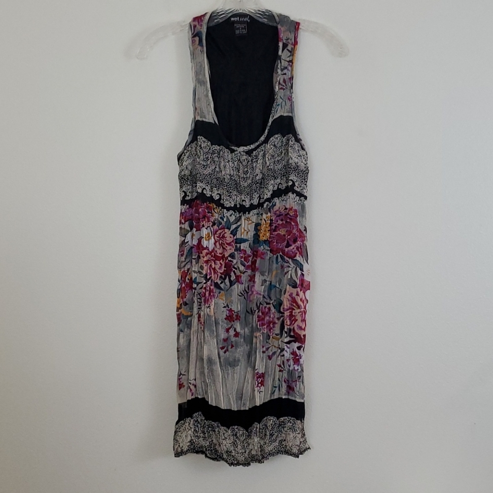 Wet Seal Sleeveless Floral Print Dress S